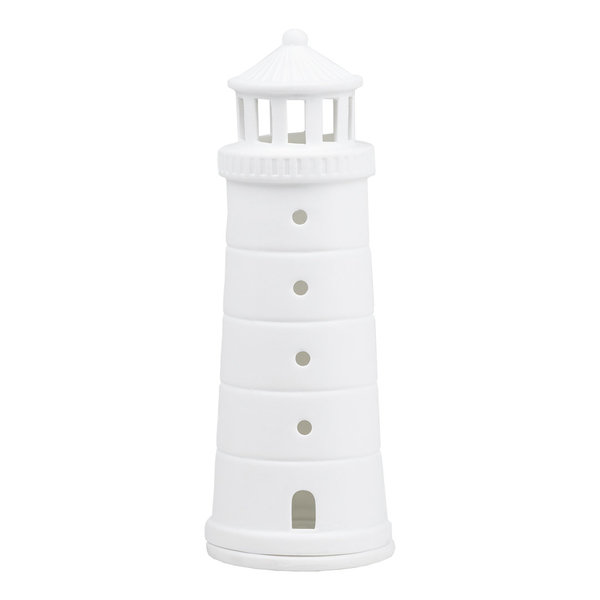 Leuchtturm "Meer als Worte" Räder-Design, 18cm,  mittel