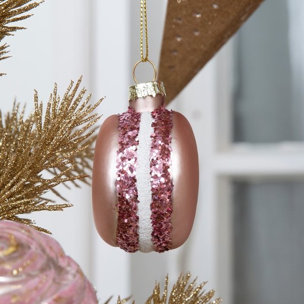 Ornament Macaron in Rosé, 6cm